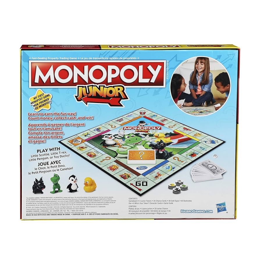 Hasbro Monopoly Junior Game, Board Games - Amazon Canada